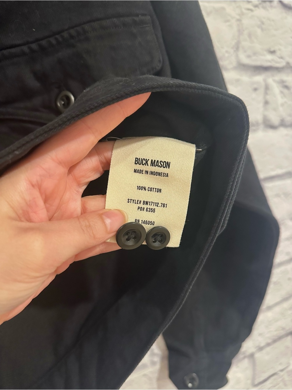 NWT Buck Mason the ridge twill black denim mechanics jacket size small - Picture 6 of 6